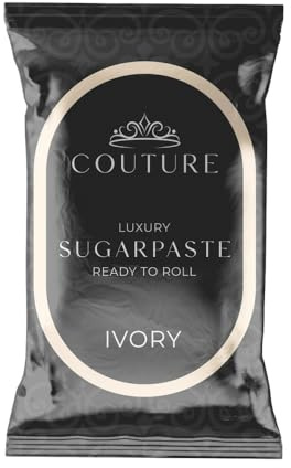 Couture Rollfondant Schwarz - Professionelle Qualität Fondant Glatt, Porzellanartige Zuckerpaste Modellierpaste - 1kg