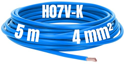 Kalitec Cavo di Cablaggio Flessibile H07V-K 4 mm² Blu - Filo Singolo per Armadio Elettrico e Commutazione