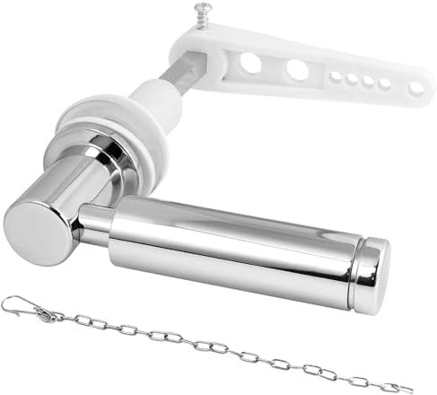 LUBOXIN Toilet Flush Handle Zinc Alloy Cistern Handle Replacement Kit - Universal Toilet System - Silver