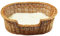 Damian-Wiklina Hundebett – Katzenbett – Hundeliege – Katzenliege – Katzenkorb – Hundekorb aus Weide – Hundekörbchen – BTH 43x28x10/14 cm – mit Ecri-Kissen