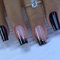 24pcs French False Nails Short - Almond Press on Nails - Full Cover Acrylic Fake Nails - False Nails With Glue Stick on Nails for Women and Girls Nail Art (Black Pink Glitter)
