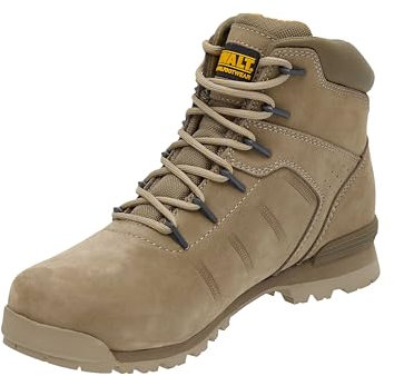 DEWALT Carlisle - Botas de trabajo ligeras de piel nobuk para hombre, puntera de seguridad de acero, ligera, piedra, 42 2/3 EU