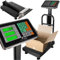 Digitale Elektronische Plattformwaage Lagerwaage 150 kg – klappbar, Akku & Netz, LCD Display, Edelstahl - / Netzbetrieb Tarafunktion Industriewaage - ideal für Lager, Versand und Industrie