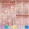 UIEHII 4PCS Lametta Vorhang Rosegold 1mx2m Glitzervorhang Lametta Glitzer Vorhang Geburtstag Lamettavorhang Vorhänge Folien Luftschlangen Party Deko Hintergrund für Geburtstagsdeko Silvester Hochzeit