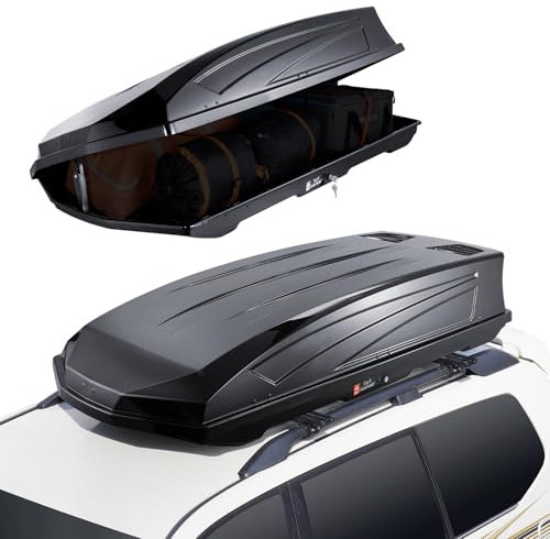 VEVOR Auto Dachbox Dachkoffer Aufbewahrungsbox 562 L, ABS-Hartschalen Dachgepäckträger Aufbewahrungsbox mit beidseitiger Öffnung, wasserdichte Gepäckaufbewahrungsbox für Autos, Kombi, SUVs