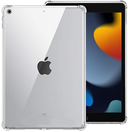 DAORANGE Funda para iPad 9.ª/8.ª/7.ª Generación 10,2 Pulgadas 2021/2020/2019, Delgada y Ligera, Suave TPU Transparente Tableta Carcasa