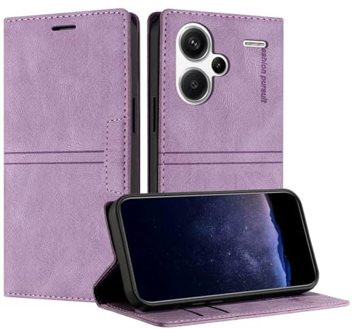TOUCASA Funda Tipo Cartera para Xiaomi Redmi Note 13 Pro Plus 5G, Cuero Flip Folio Carcasa, Funda con con Soporte Plegable magnética incorporada para Redmi Note 13 Pro Plus 5G (Morado)