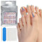 Limtula Square False Toenails Acrylic Stick On Toenails Full Cover Toenails Tips Press On Toenails Cats Eyes False Toenails