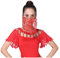 Venezianische Maske Damen Bauchtanz Gesichtsschleier mit Pailletten Halloween Kostüm Zubehör Damen Festival Kleidung Women's Belly Dance Tribal Face Veil With Halloween Costume Accessory