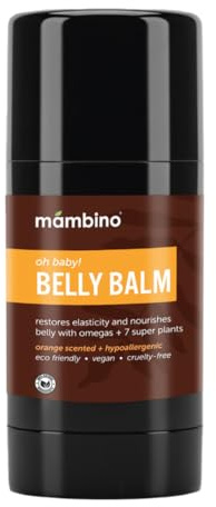 Mambino Organics Oh Baby Belly Balm - Plant Based with Egyptian Marigold Tamanu Vietnamese and Dutch Karité - Pregnancy Balm for Stretch Marks - Mat Care