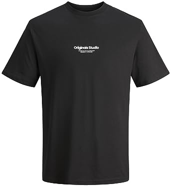JACK & JONES Male T-Shirt Printed T-Shirt, Black, 3XL
