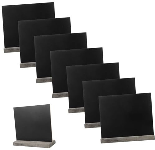 FOYTOKI 8Pièces Mini Tableaux de Table Bois Petits Panneaux Amovibles pour Messages Décoration de Restaurant et Mariage