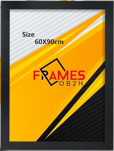OB2H 60x90cm Black, White, Oak, Poster Frame Photo Frame (Black, 60x90cm, Framed)