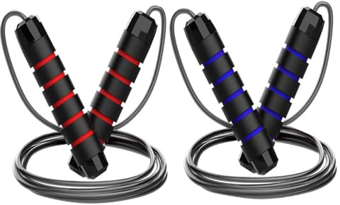 LTHERMELK Speed Rope - Set Di 2 Corda Per Saltare Con Manico In Schiuma Antiscivolo, Per Adulti, Ideali Per L'Allenamento Di Resistenza E Corda Per Saltare Professionale