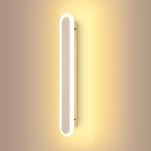 LIGKIN Wandleuchte für den Innenbereich, LED, Wandleuchte, weiß, langes Design, modernes Design, 3000 K, Warmweiß, für Flur, Wohnzimmer, Treppe, 40 cm
