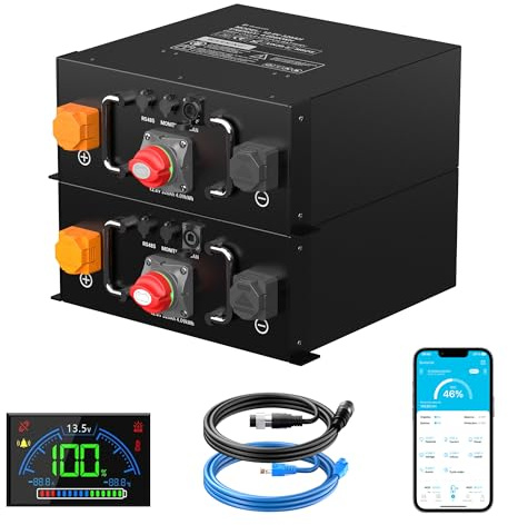 12 V 320 Ah LiFePO4-Akku unter dem Sitz, 4096 Wh Energie-Lithiumbatterie, integriertes 250 A BMS und Low Temperature Schutz, 15000 Zyklen und 10 Jahre Lebensdauer, für Wohnwagen, Solaranlagen. 2Pack
