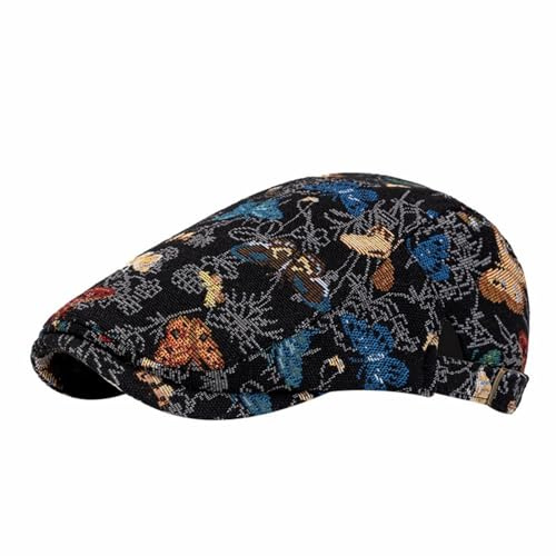 TLMDXTEU Schiebermütze Herren Bunt bestickte, vielseitige Baskenmütze for den Sommer Atmungsakti Gatsby Flatcap