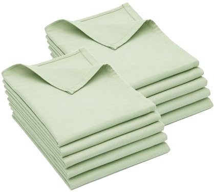 ZOLLNER 10er Set Geschirrtücher Baumwolle in 50x70 cm - super saugstarke und robuste Küchentücher - waschbar bis 60°C – in lindgrün - Gastronomiequalität - Oeko Tex® Zertifiziert