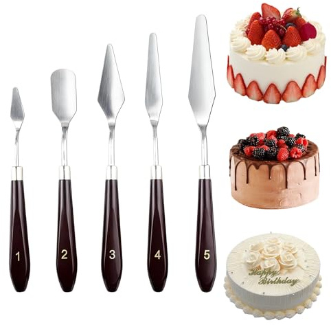 5-Teiliges Spatelset, Abgewinkelte Spatel,Tortenspachtel,Geeignet Für Kuchen, Butter Und Gebäck