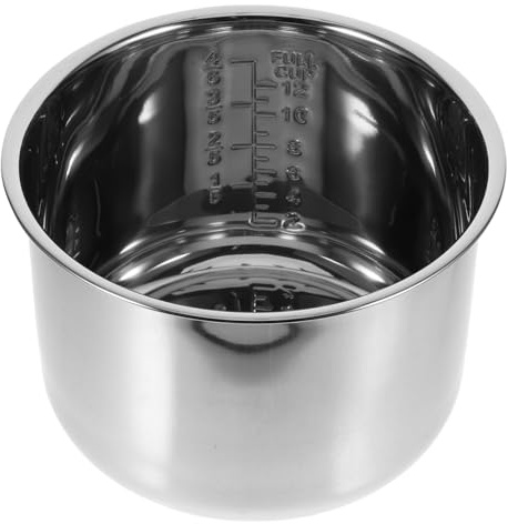 BESPORTBLE Cubeta de Repuesto para Olla Eléctrica de 6 litros, Recipiente de Acero Inoxidable para y Robot de Cocina, Interior Multifuncional, 22cm Diámetro