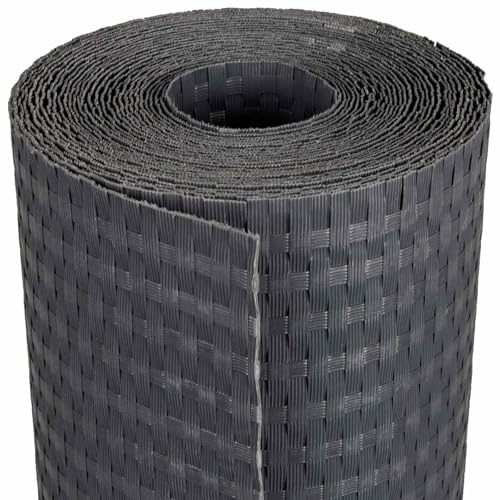 vidaXL Balkonsichtschutz Dunkelgrau 400 x 90 cm Poly-Rattan
