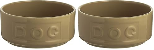 Mason Cash Cane Dog Bowl 13cm Small Stoneware Pet Bowl, 400ml Capacity, Classic Design, Dishwasher & Microwave Safe, Ideal for Food and Water (Pack of 2)