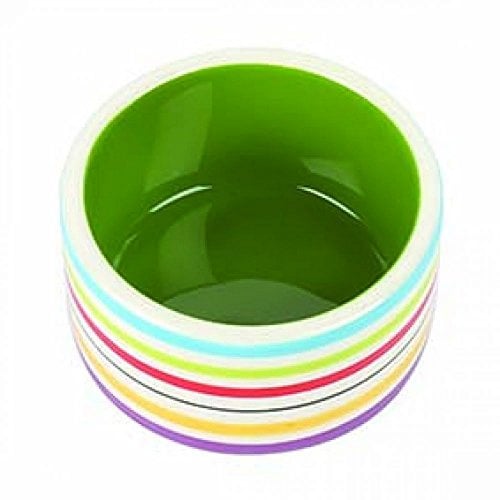 Happy Pet Rainbow Bowl Ceramic Bright Coloured Safe Hygienic Easy Clean Indoor Food Water Feeding Dish for Hamsters