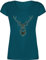 T-Shirt Damen V Ausschnitt - Hipster - Hirsch Pixel - M - Türkis - Weihnachten Oberteil weihnachtsoutfit weihnachtsmotiv Tracht Tshirt trachtenshirt weihnachtsshirts Christmas hirsche Shirt