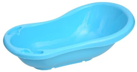 Lorelli Babybadewanne mit Ablagefächer, 84 cm lang, ergonomische Form ab Geburt hellblau