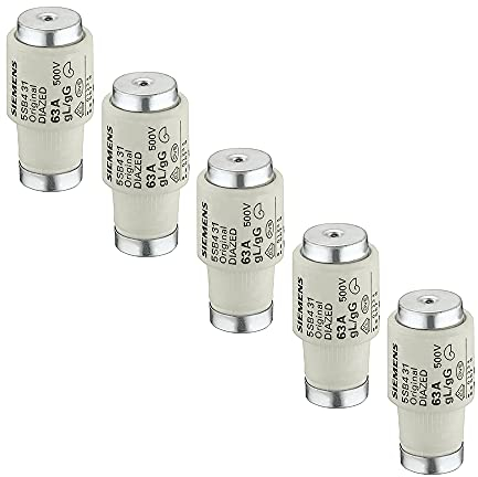 SIEMENS - x5 Stück DIAZED-Sicherungseinsatz 500V E33 50A