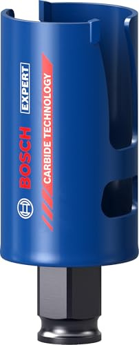 Bosch 1x Expert Construction Material PC Plus Hole Saw | for Softwood, Chipboard, Ø 38 mm, Professional Accessory Drill Driver