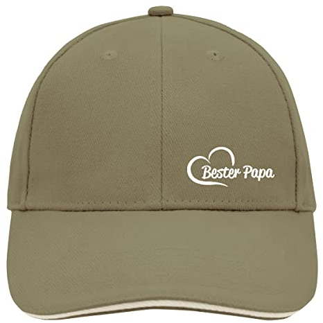 Huuraa Basecap Bester Papa Herz Geschenk Olive/Beige Bester Papa Accessoire