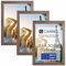 CABBEL 3er Set Bilderrahmen DIN A4 21x30 MDF Holz-Rahmen mit bruchsicherem Acrylglas, ideal für Collagen, Portraits & Urkunden in Eiche Dunkel