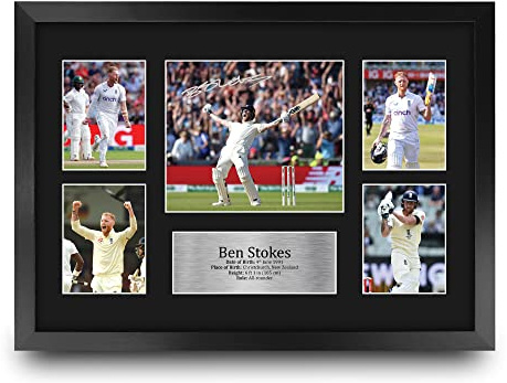 HWC Trading FR A3 Ben Stokes England Geschenke Gedrucktes Signiertes Autogramm Foto für Fans von Kricket Memorabilien - A3 Gerahmt