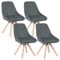 WOLTU Esszimmerstühle drehbar 4er Set, für Esszimmer Wohnzimmer Küche, Küchenstühle mit Samtbezug, Buchenholz Beinen, bis 150 kg belastbar, Dunkelgrau