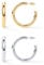 PAVOI 14K Gold Plated Lightweight Chunky Open Hoops | 40mm White & Yellow Gold Pack Hoop Earrings for Women