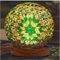 HyDlan Nachttischlampe Glas-Patchwork-Tischlampe, Boho-Stil (15.5 x 12.5cm), USB Stromanschluss Vintage Deko Schreibtischlampe, für modern Deko Schlafzimmer Nachtlampe, Wohnzimmer (Boho-Grüner)