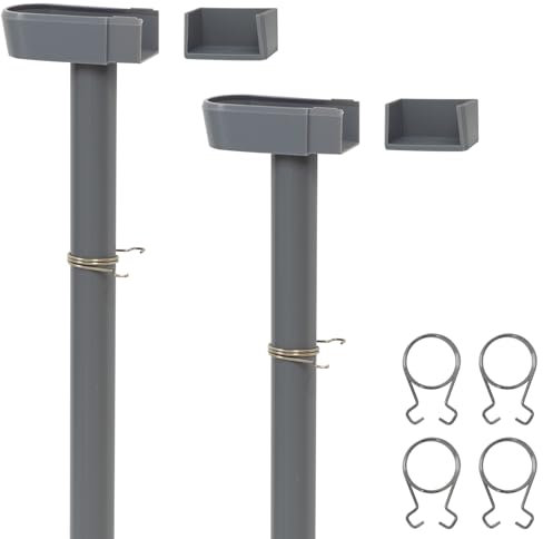 Woodside Greenhouse Guttering Downpipe Rainwater Kit – 2 Pack | 35mm Universal Fit | Water Butt Diverter | 65cm Length, 25mm Pipe | Sturdy PVC with Fixing Clips