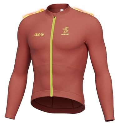 INBIKE Radtrikot Herren Langarm Farbblockierung Design Winter Fleece Slimfit Schmal Geschnitten Reflektierende Details Rückentaschen Rennrad Trikot RD736