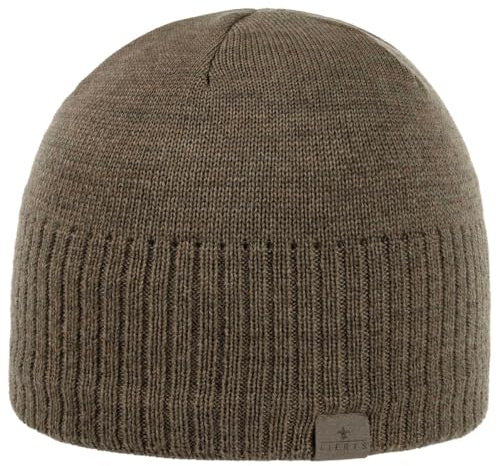 LIERYS Fine Rip Beaniemütze Herren Made in Germany Merinowolle Wintermütze mit Fleecefutter Strickmütze Herbst Winter Wollmütze