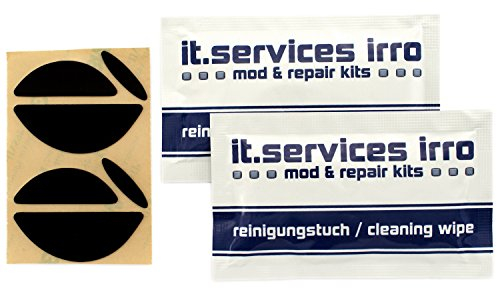 2X Sets Glides/Mausgleiter passend für Logitech G400 / G400S / MX518 (v2), inkl. 2 Reinigungspads