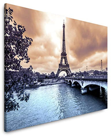 Eiffelturm in Paris 40 x 60 cm Inspirierende Fotokunst in Museums-Qualität für Ihr Zuhause als Wandbild auf Leinwand in