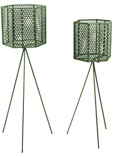Present Time 2 - Cubremacetas con patas de metal, color verde