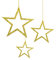Oblique Unique® 3 Holz Sterne mit Glitzereffekt und Schnur für Weihnachten Weihnachtsbaum Christbaum Anhänger Christbaumschmuck Weihnachtsdeko Holz Deko - Farbe wählbar (Gold)