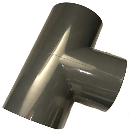 Adrenalin-Fishing Raccordo a T in PVC-U, 50 mm, 90 gradi, con manicotti adesivi PN 10 a norma DIN 8063