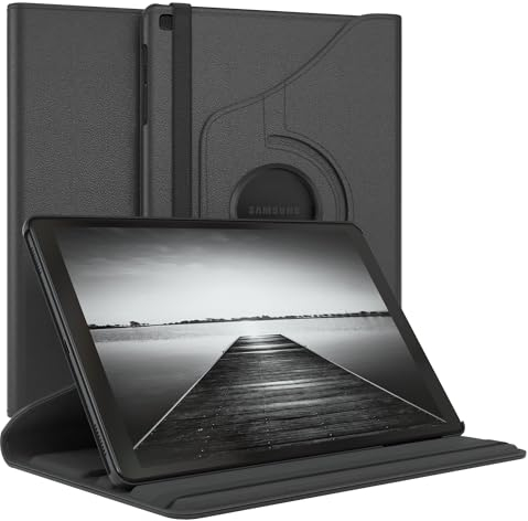 EAZY CASE - Tablet Hülle für Samsung Galaxy Tab A 2019 Schutzhülle 10.1 Zoll Smart Cover Tablet Case Rotationcase zum Aufstellen Klapphülle 360° drehbar mit Standfunktion Tasche Kunstleder Schwarz
