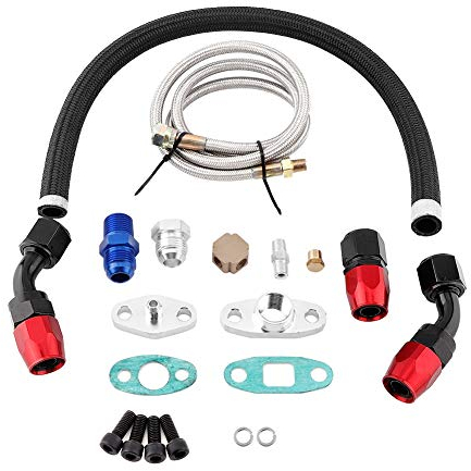 Turbolader-Ölablass-Kit Turbo-Ölzufuhr-Rücklaufleitung AN10 Fitting Adapter Flansch-Kit für T3 T4 GT35 T70 T66
