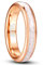 VAKKI 4mm Rose Gold Tungsten Rings for Women Marble Inlay Wedding Ring Bands Size S