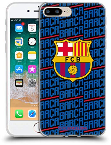 Head Case Designs Licenciado Oficialmente FC Barcelona Barca Crest Patterns Carcasa de Gel de Silicona Compatible con Apple iPhone 7 Plus/iPhone 8 Plus