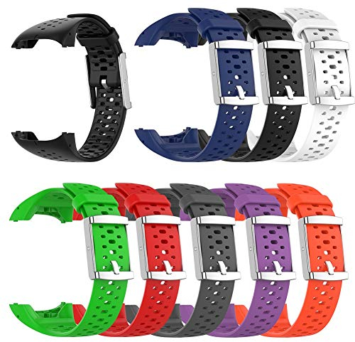 Stecto Silikon-Uhrenarmband kompatibel Polar M400/M430 mit Werkzeug, weiches Silikon-Uhrenarmband, Sportarmband-Set, Fitness-Tracker-Ersatzband, mehrere Farben